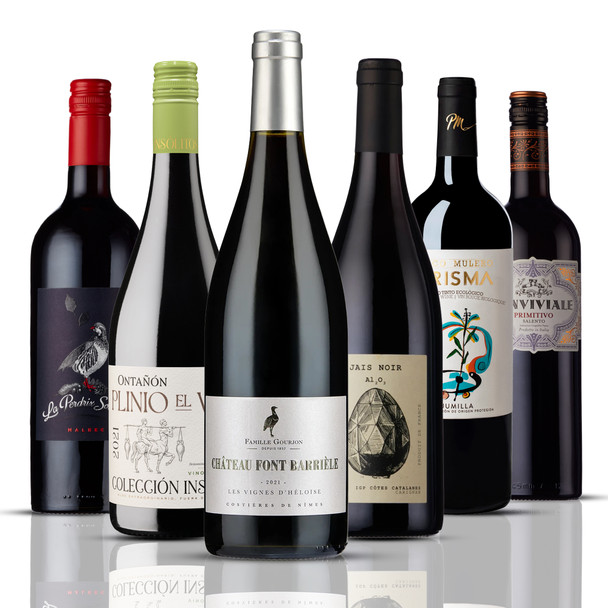 Bold Red Wine Case with six full-bodied red wines from France, Spain and Italy