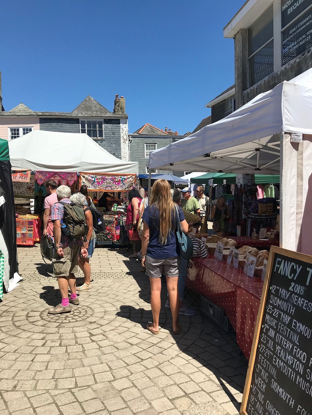 Wide view of Totnes Market square