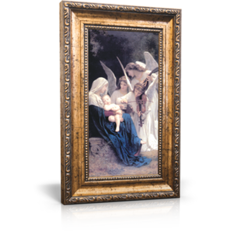 Song of the Angels - Framed Canvas 6" x 11" (Including gold frame: 9.5" x 14.5")