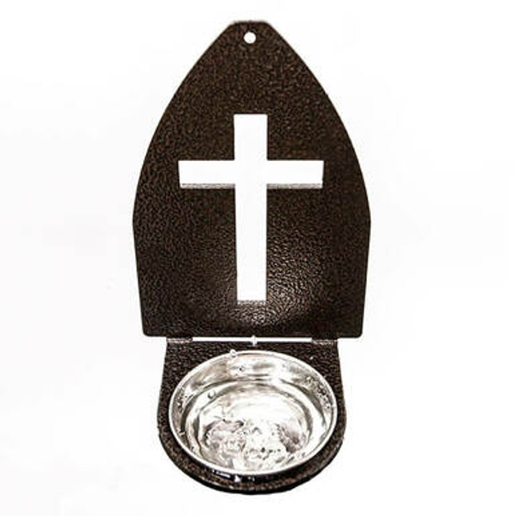 Door Cross Holy Water Font (Copper Vein)