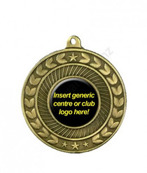 1" Holder Illusion Medal - Gold 5.7cm Dia