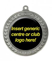 2" Wreath Hdr Illusion Medal - Silver 7cm Dia