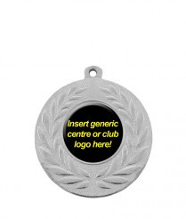 1" Insert Fern Silver Medal 5cm Dia
