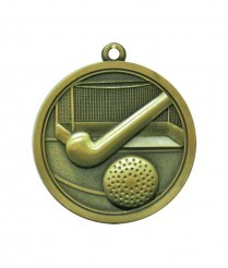 Hockey - Gold Relief Medal 4.5cm Dia