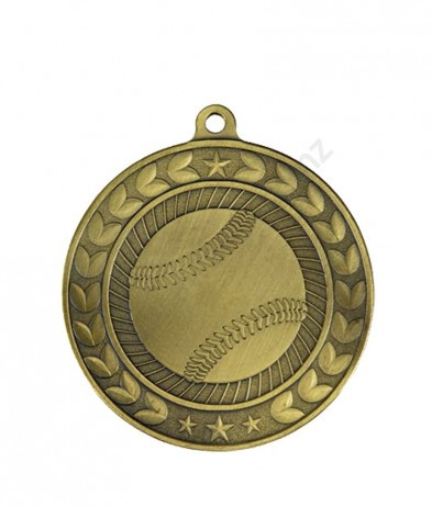 Baseball Illusion Medal - Gold 5.7cm Dia