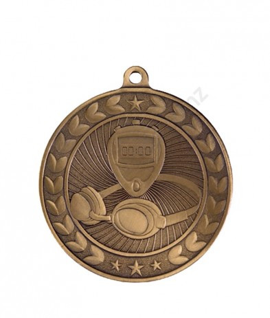 Swimming Illusion Medal - Bronze 5.7cm Dia