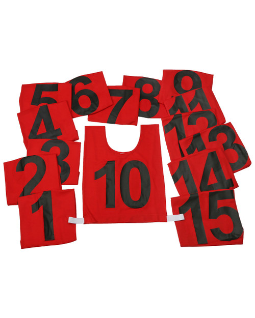 Set of Numbered Bibs 1-15 (2 side print)