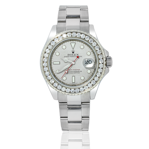 Rolex Yacht-Master 40MM 16622 Rolesium Platinum Dial Diamond Bezel Stainless Steel Oyster Bracelet