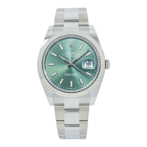 Rolex Datejust 41MM 126334 Green Dial Fluted Bezel Stainless Steel Oyster Bracelet