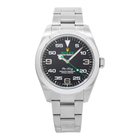Rolex Air-King 40MM 116900 Bloodhound Black Dial Smooth Bezel Stainless Steel Oyster Bracelet