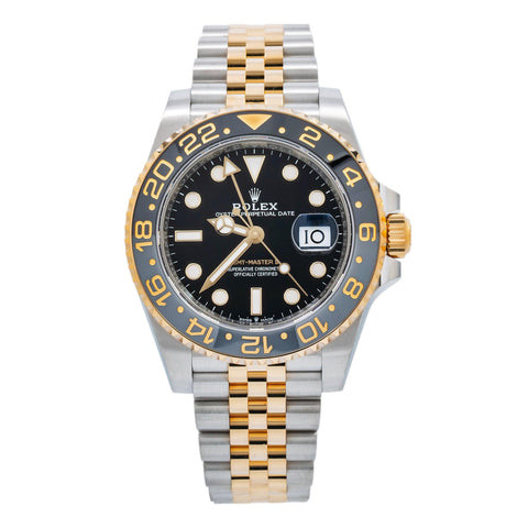 Rolex GMT-Master II 40MM 126713GRNR Zombie Black Dial Black Ceramic Bezel Two Tone Yellow Gold Jubilee Bracelet