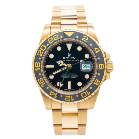 Rolex GMT-Master II 40MM 116718 Black Dial Black Ceramic Bezel 18K Yellow Gold Oyster Bracelet