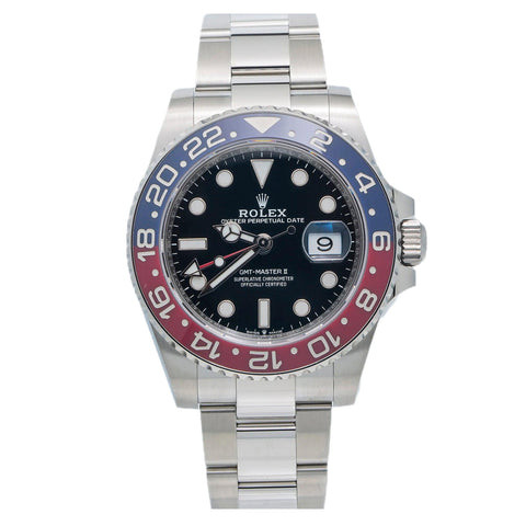 Rolex GMT-Master II 40MM 126710BLRO Pepsi Black Dial Blue & Red Ceramic Bezel Stainless Steel Oyster Bracelet
