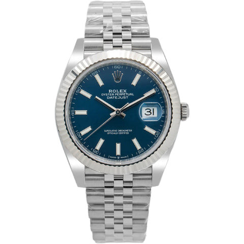Rolex Datejust 41MM 126334 Blue Dial Fluted Bezel Stainless Steel Jubilee Bracelet