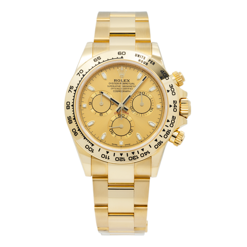 Rolex Cosmograph Daytona 40MM 116508 Champagne Dial Tachymeter Bezel 18K Yellow Gold Oyster Bracelet
