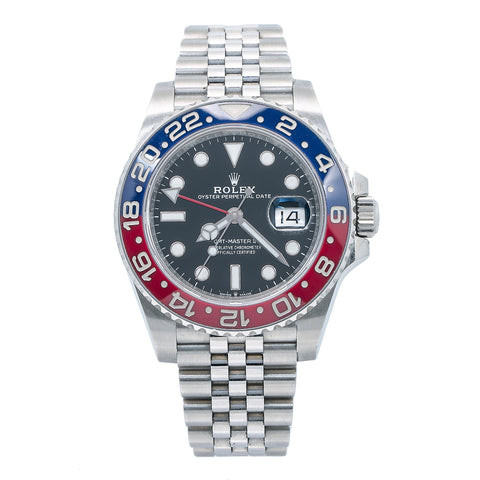 Rolex GMT-Master II 40MM 126710BLRO Pepsi Black Dial Blue & Red Ceramic Bezel Stainless Steel Jubilee Bracelet