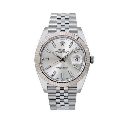 Rolex Datejust 41MM 126334 Silver Dial Fluted Bezel Stainless Steel Jubilee Bracelet