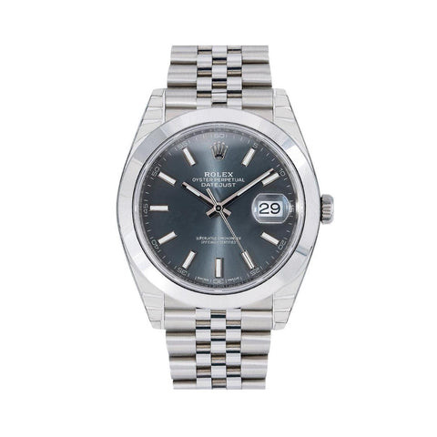 Rolex Datejust 41MM 126300 Slate Gray Dial Smooth Bezel Stainless Steel Jubilee Bracelet