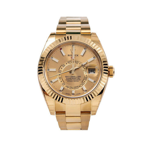 Rolex Sky-Dweller 42MM Champagne Dial Yellow Gold