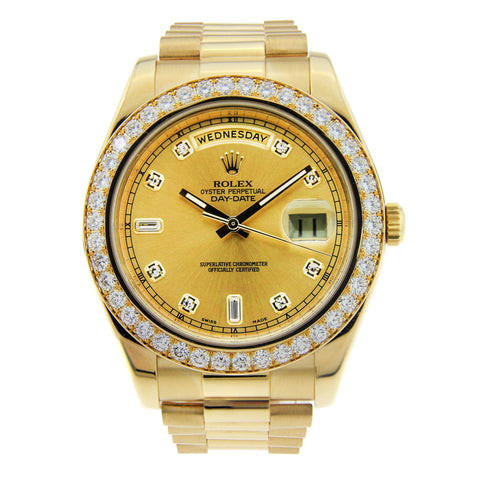 Rolex Day-Date II 41MM Champagne Diamond Dial Yellow Gold President