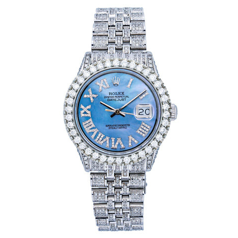 Rolex Datejust 36MM Blue Mother of Pearl Roman Diamond Dial