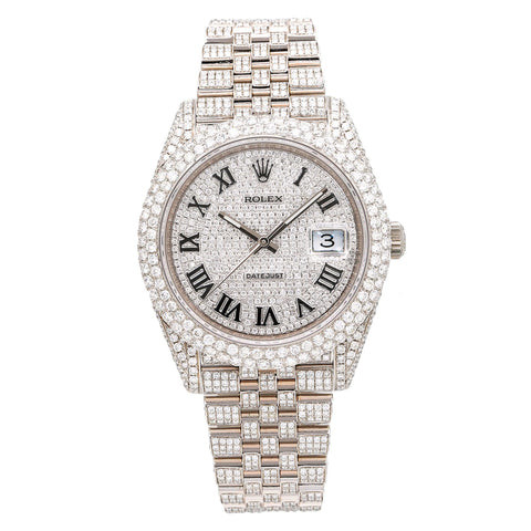 Rolex Datejust 41MM Roman Dial Full Diamond