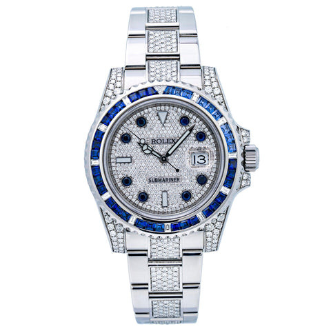 Rolex Submariner Date 40MM Diamond Paved Dial Blue