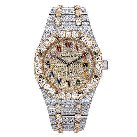 Audemars Piguet Royal Oak Selfwinding 15400ST 41MM Yellow Gold Diamond Dial With Two Tone Bracelet