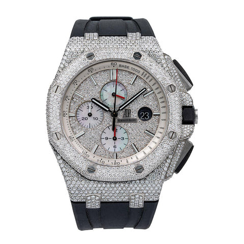 Audemars Piguet Royal Oak Offshore Chronograph 26400SO 44MM White Diamond Dial With 14.09 CT Diamonds