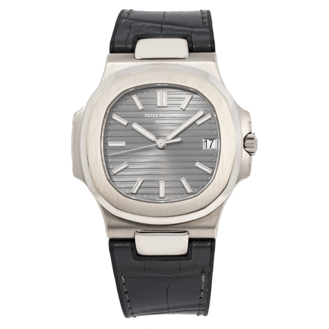 Patek Philippe Nautilus 5711 40MM Silver Dial With Leather  Bracelet