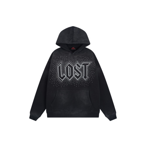 Lost Intricacy Black Rhinestone Hoodie