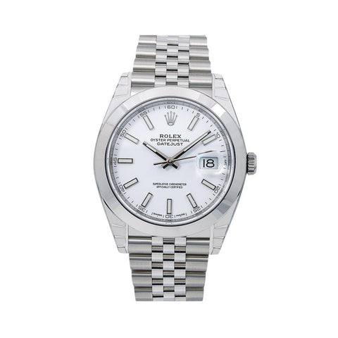 Rolex Datejust 41MM 126300 White Dial Smooth Bezel Stainless Steel Jubilee Bracelet