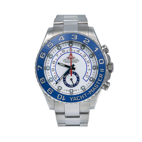 Rolex Yacht-Master II 44MM 116680 White Dial Blue Ceramic Bezel Stainless Steel Oyster Bracelet