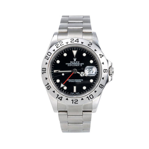 Rolex Explorer II 40MM 16570 Black Dial Stainless Steel Bezel Stainless Steel Oyster Bracelet