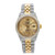 Rolex Datejust 36MM Champagne Roman Dial Two Tone Yellow Gold Semi Diamond