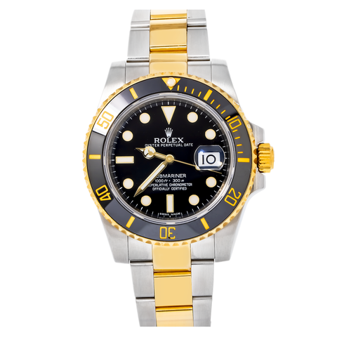 Rolex Submariner Date 40MM 116613LN Black Dial Black Ceramic Bezel Two Tone Yellow Gold Oyster Bracelet