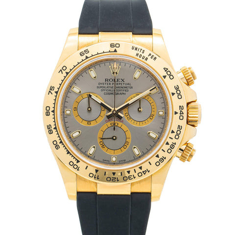 Rolex Cosmograph Daytona 40MM 116518LN Slate Gray Dial Tachymeter Bezel Black Oysterflex Strap
