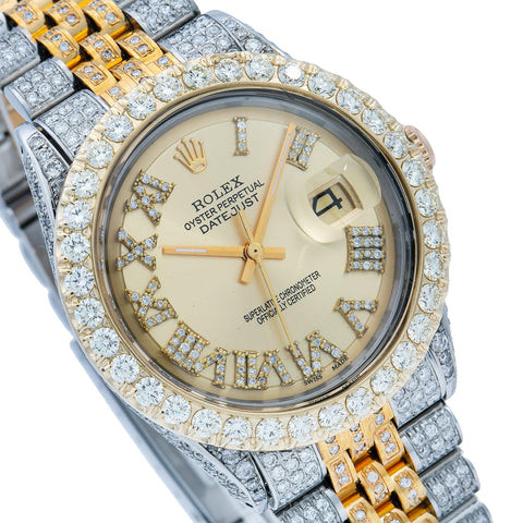 Rolex Datejust 36MM Champagne Roman Dial Two Tone Yellow Gold