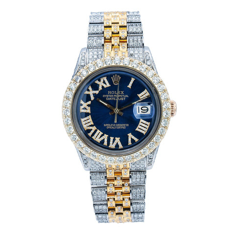 Rolex Datejust 36MM Blue Roman Dial Two Tone Yellow Gold Jubilee