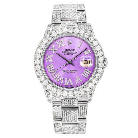 Rolex Datejust 36MM Purple Roman Dial Diamond