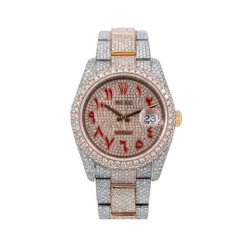 Rolex Datejust 36MM Red Eastern Arabic Dial Two Tone Rose Gold