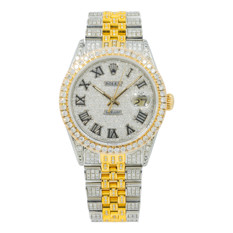 Rolex Datejust 36MM Roman Dial Two Tone Yellow Gold Full Diamond Jubilee