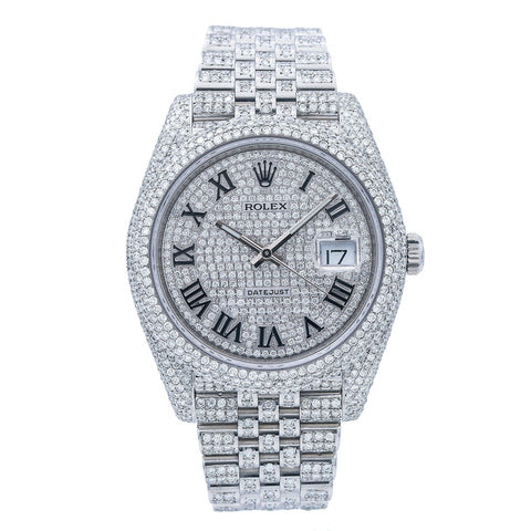 Rolex Datejust 41MM Roman Dial Full Diamond Jubilee Bracelet
