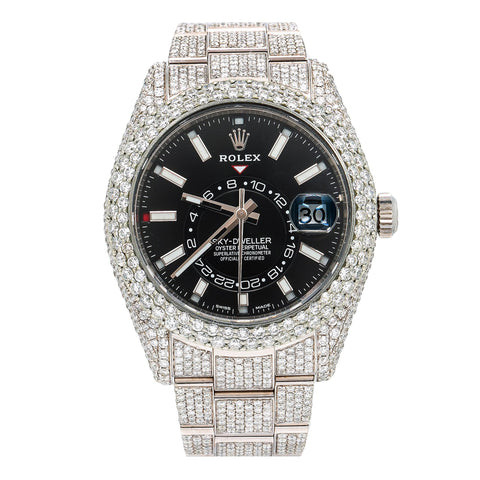 Rolex Sky-Dweller 42MM Black Dial Full Diamond