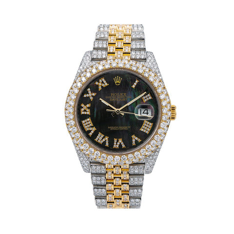 Rolex Datejust 41MM Black Mother of Pearl Two Tone Yellow Gold