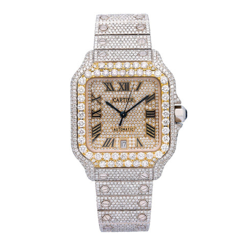 Cartier Santos WSSA0018 40MM Two Tone Yellow Gold Diamond Dial With 19.25 CT Diamonds