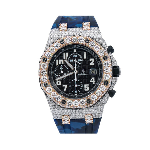 Audemars Piguet Royal Oak Offshore Chronograph 26170ST 42MM Black Dial With 15.75 CT Diamonds