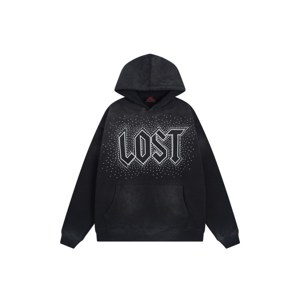 Lost Intricacy Black Rhinestone Hoodie