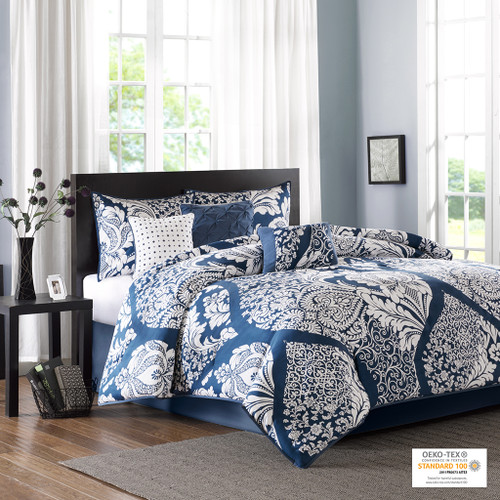 Madison Park 7 Piece Cotton Printed Comforter Set King Mp10 3830