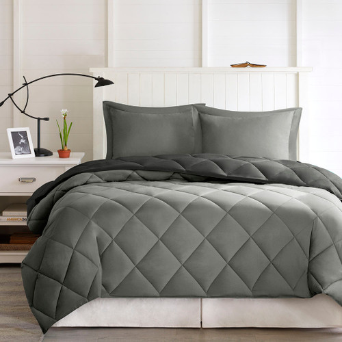 3M Scotchgard Diamond Quilting Comforter Set Full Queen Basi10 0202 By Olliix